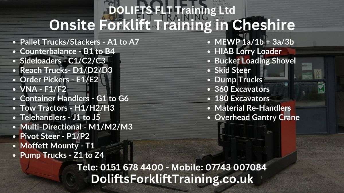 DOLIFTS Onsite Forklift Training Courses in Cheshire