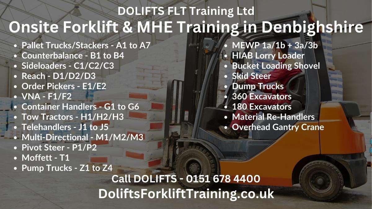 DOLIFTS Onsite Forklift Training in Denbighshire MHE Training gs